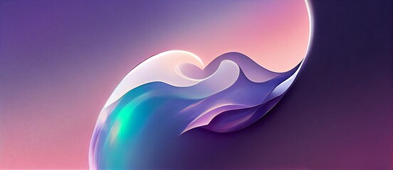 Minimalistic soft waves pearlescent tones gradient background design. Modern art wallpaper with bright blending colors
