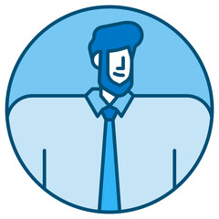 businessman blue line icon