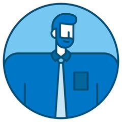 businessman blue line icon