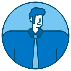 businessman blue line icon