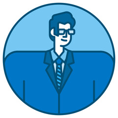 businessman blue line icon
