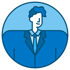 businessman blue line icon