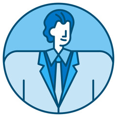 Fototapeta na wymiar businessman blue line icon