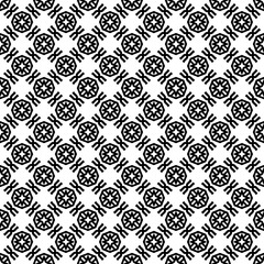 Black and white seamless pattern texture. Greyscale ornamental graphic design. Mosaic ornaments. Pattern template. Vector illustration. EPS10.