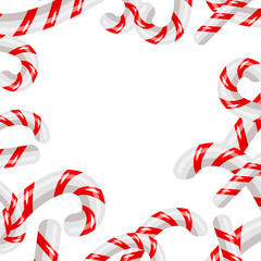 Christmas lollipop, candy cane icon in cartoon style