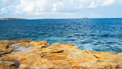 walk buildings beautiful mediterranean sea malta island sand stones sun cacti © Tymoteusz