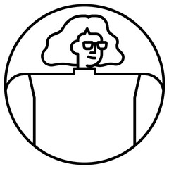 businesswoman line icon