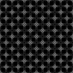 Black and white seamless pattern texture. Greyscale ornamental graphic design. Mosaic ornaments. Pattern template. Vector illustration. EPS10.