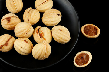 Peanut cookies with condensed milk. Sweet and delicious walnut cookies. nuts with condensed milk