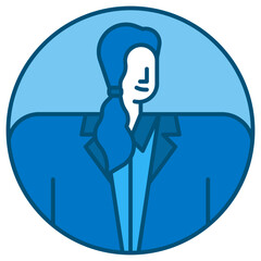 businesswoman blue line icon