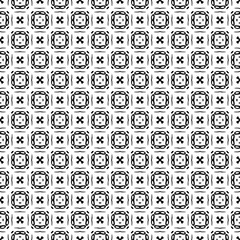 Obraz premium Black and white seamless pattern texture. Greyscale ornamental graphic design. Mosaic ornaments. Pattern template. Vector illustration. EPS10.