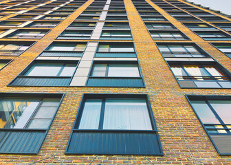 Modern real estate, residential apartment building with panoramic windows
