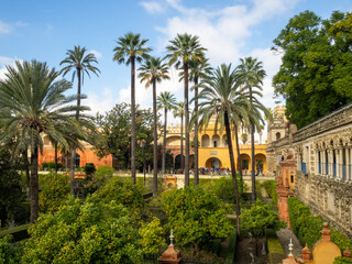 Fototapeta na wymiar Alcazar of Seville gardens