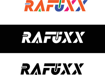 abstract business logo typography letter logo rafuxx monogram logo