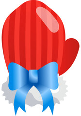 Warm winter gloves. new year cartoon style illustration