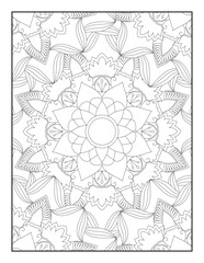 Flower Mandala Coloring Book For Adult. Mandala Coloring Pages. Black and white linear drawing. coloring page for children and adults. Coloring Book Page for Adult