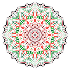 Mandala Art-7, ornamental round lace ornament, colorful mandala.  