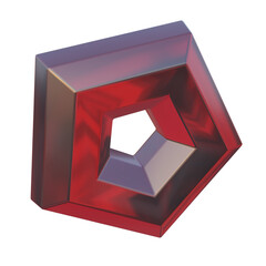 3d star png element. Red liquid effect design