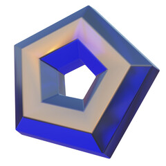 3d star png element. Chrome effect with blue liquid