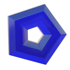 3d star png element. Space shape in blue color