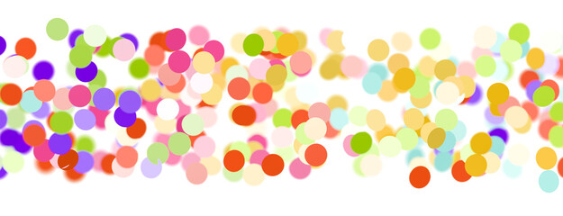 Fototapeta premium Multicolored paper confetti on transparent background. Realistic confetti flying. Colorful scattered items to holiday decorations.