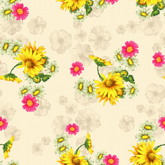 seamless flower repeat pattern