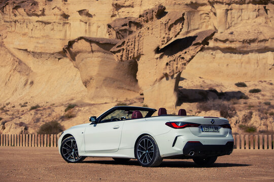 BMW 430i F83 convertible at the roads on Spain