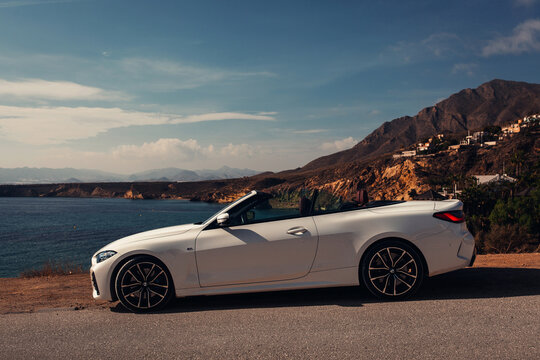 BMW 430i F83 convertible at the roads on Spain