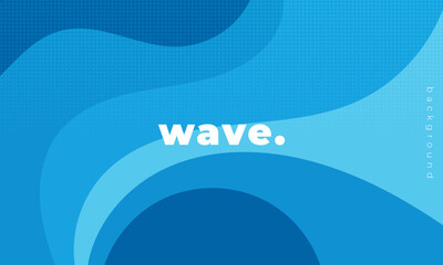 Blue wave background. Abstract flat geometric background design with dynamic shape composition.