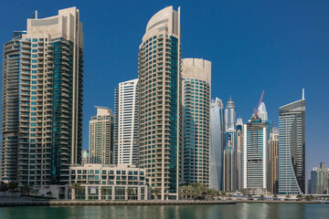 Fototapeta na wymiar Dubai Marina, high rise buildings, UAE