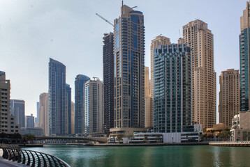 Naklejka premium Dubai Marina, high rise buildings, UAE