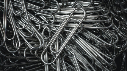 Group paper clips on a dark background.