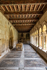 The cloister of Santo Domingo de Silos Abbey at Burgos, Spain.