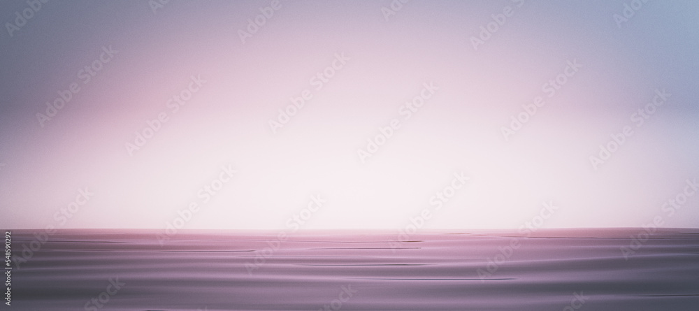 Poster Abstract image of wide pink water background with mock up place. 3D Rendering.