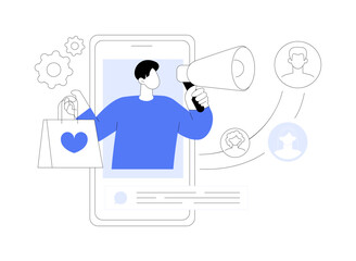 Brand advocate abstract concept vector illustration.