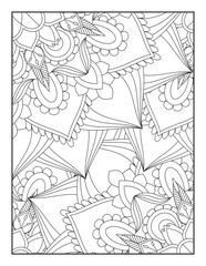 Fototapeta na wymiar Vector coloring book for adult and meditation. Decorative mandala flowers, Flower coloring book page, Adult Coloring book page for amazon.