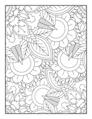Vector coloring book for adult and meditation. Decorative mandala flowers, Flower coloring book page, Adult Coloring book page for amazon.