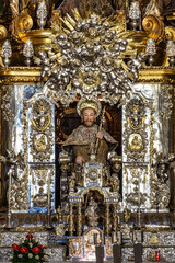 interior of the cathedral of Santiago de Compostela, Galicia in Spain.