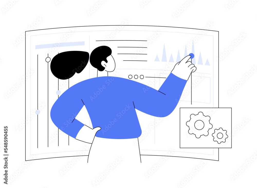 Poster big data visualization abstract concept vector illustration.