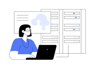 Data entry services abstract concept vector illustration.