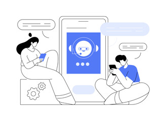 Chatbot customer service abstract concept vector illustration.