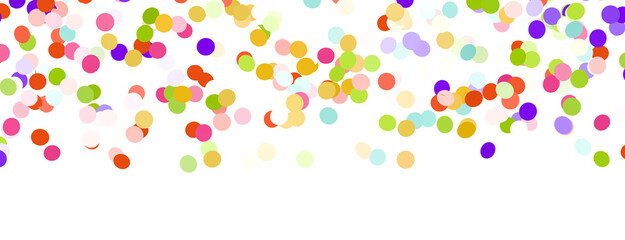 Multicolored paper confetti on transparent background.