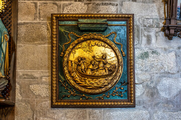 Interior of Church of Santiago Apostle of Padron, La Coruna, Galicia, Spain
