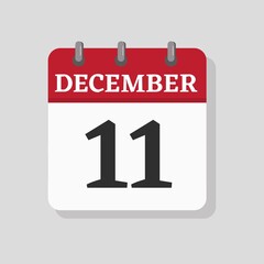 December 11 date visible on a page a day organizer calendar