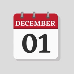 December 01 date visible on a page a day organizer calendar