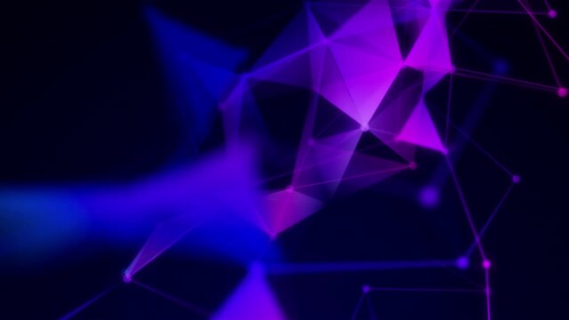 Animation of triangular structure with lines. Motion. Geometric connection with lines and triangular shapes. Mathematical connection with geometric lines and triangles