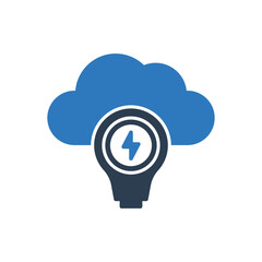 Cloud creative idea icon - vector symbol