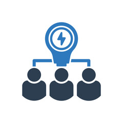 teamwork plan icon - Creative team icon - professional expert team icon