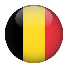 Fototapeta premium Belgium 3D Rounded Flag with no Background