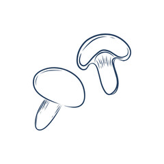 Mushroom Icon Vector - In Line Stroke Design